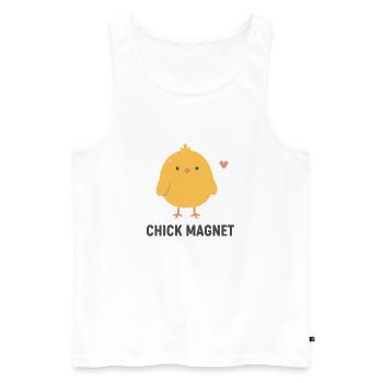 Chick Magnet Charm Tee - Men's Premium Organic Tank Top - white - Front - Michal (187cm)
