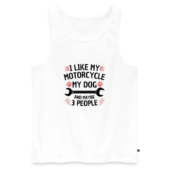 Motorrad Hund Lustiges Zitat - Männer Premium Bio Tank Top - Weiß - Vorne - Michal (187cm)
