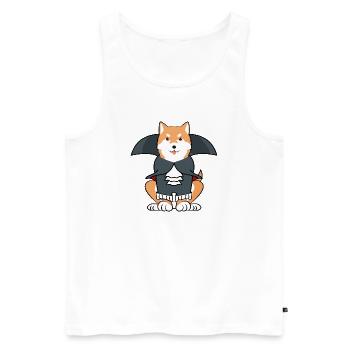 Funny Shiba Inu Dog Halloween Vampire Costume - Men's Premium Organic Tank Top - white - Front - Michal (187cm)