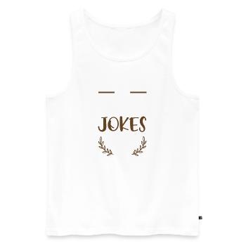 J’aime les blagues Motif de cœur - Débardeur bio Premium Homme - blanc - Devant - Michal (187cm)