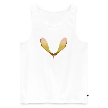 Graine d’érable délicate – motif nature automnale - Débardeur bio Premium Homme - blanc - Devant - Michal (187cm)