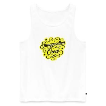Junggesellen Crew - Männer Premium Bio Tank Top - Weiß - Vorne - AI Model Male 178 light (178cm)