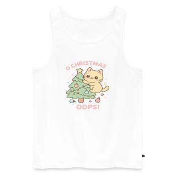 Sapin de Noël chat pastel - Débardeur bio Premium Homme - blanc - Devant - AI Model Male 178 light (178cm)