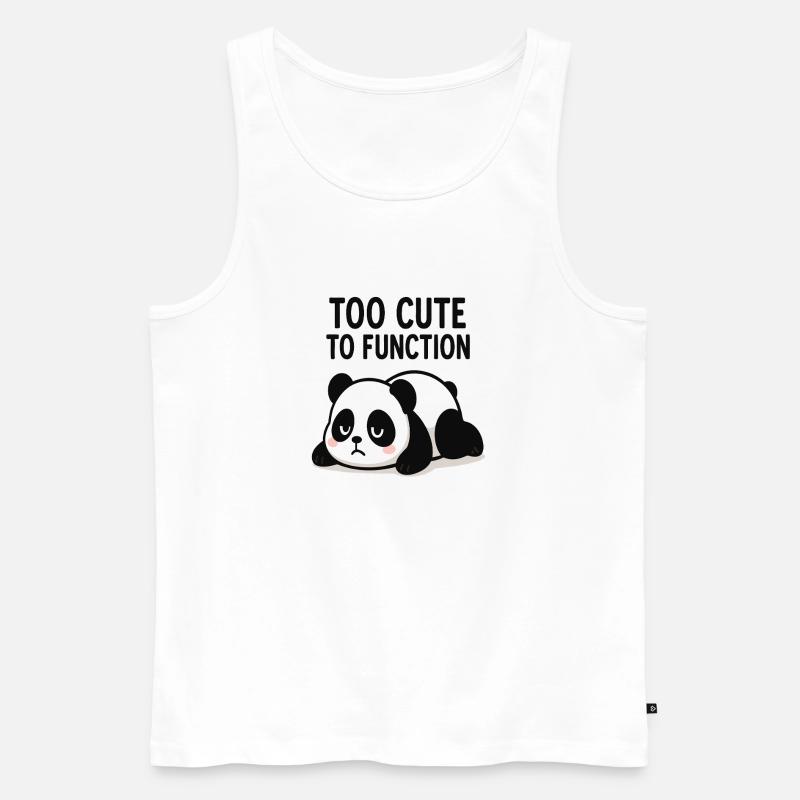 Too Cute To Function Panda - Männer Premium Bio Tank Top - Weiß