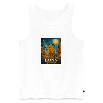 Bonn Nachtstadt Poster - Männer Premium Bio Tank Top - Weiß - Vorne - AI Model Male 178 light (178cm)