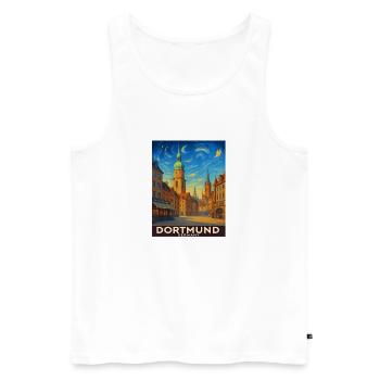 Dortmund Skyline Malerei - Männer Premium Bio Tank Top - Weiß - Vorne - AI Model Male 178 light (178cm)
