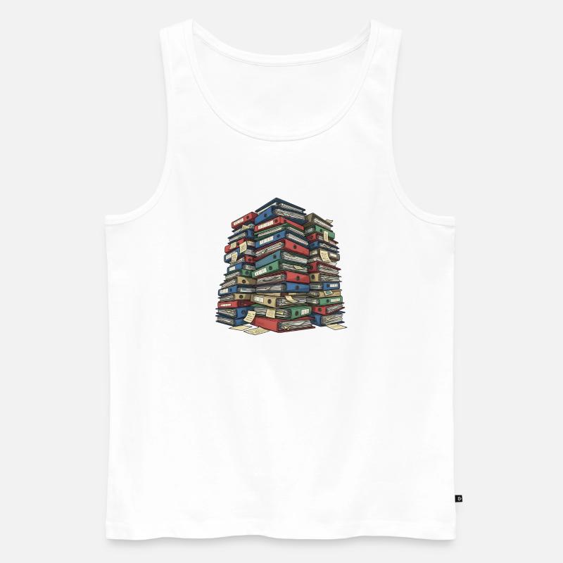 Folder Stack Office Chaos - Men's Premium Organic Tank Top - white