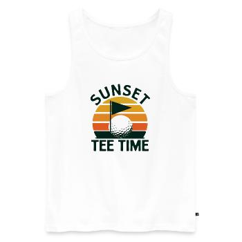 Golf Golfen Retro - Männer Premium Bio Tank Top - Weiß - Vorne - AI Model Male 178 light (178cm)