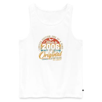 Original 2006 Jahrgang Geburtstag Retro Geschenk - Männer Premium Bio Tank Top - Weiß - Vorne - Michal (187cm)