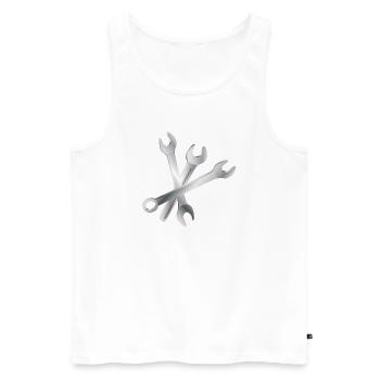 Wrench Set – Tools & Craftsmanship - Men's Premium Organic Tank Top - white - Front - Michal (187cm)