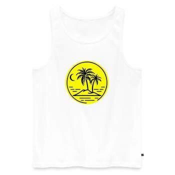 Palm Tree Island Symbol Beach - Men's Premium Organic Tank Top - white - Front - Michal (187cm)