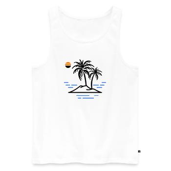 Île Palm - Débardeur bio Premium Homme - blanc - Devant - Michal (187cm)