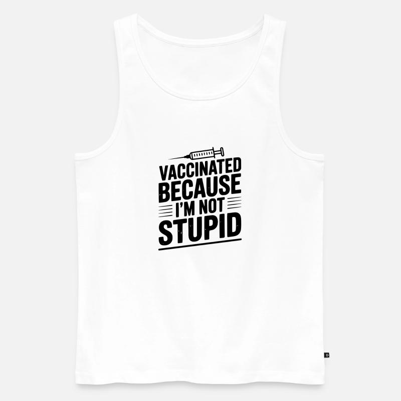 Geimpft, weil ich nicht dumm bin - Männer Premium Bio Tank Top - Weiß