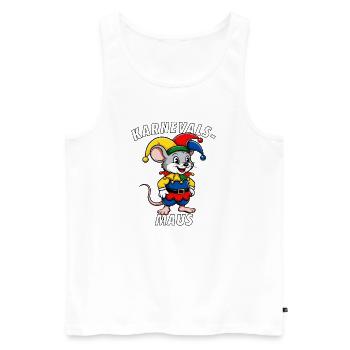CARNIVAL MOUSE - Men's Premium Organic Tank Top - white - Front - AI Model Male 178 light (178cm)