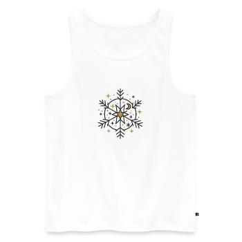 Kosmische Schneeflocke Sternenmond - Männer Premium Bio Tank Top - Weiß - Vorne - Michal (187cm)