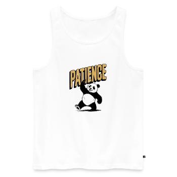 Retro Style Patient Panda Vintage Design - Men's Premium Organic Tank Top - white - Front - AI Model Male 178 light (178cm)