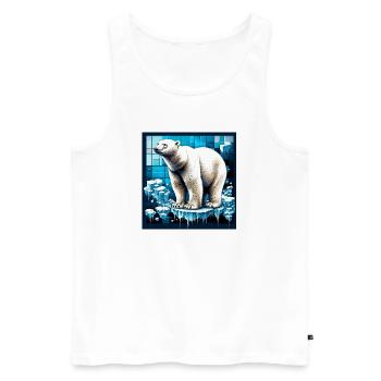 polar bear - Men's Premium Organic Tank Top - white - Front - AI Model Male 178 light (178cm)