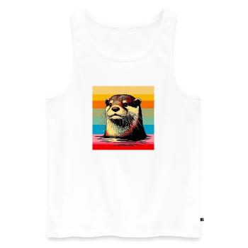 Otter - Männer Premium Bio Tank Top - Weiß - Vorne - Michal (187cm)