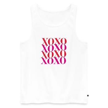 Xoxo. Baisers, câlins et vibrations de fille - Débardeur bio Premium Homme - blanc - Devant - Michal (187cm)