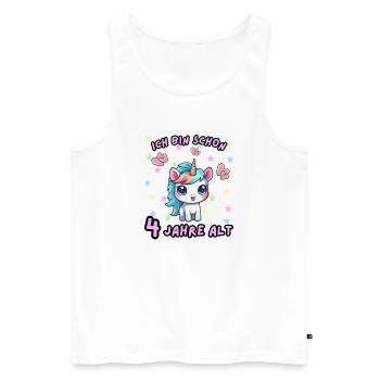 Licorne Anniversaire Design 4 Ans - Débardeur bio Premium Homme - blanc - Devant - Michal (187cm)
