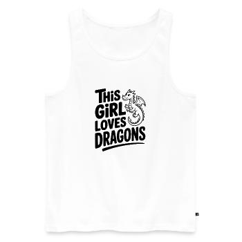 Dieses Mädchen liebt Drachen - Männer Premium Bio Tank Top - Weiß - Vorne - Michal (187cm)