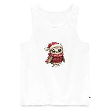 Eule Weihnachten - Männer Premium Bio Tank Top - Weiß - Vorne - Michal (187cm)