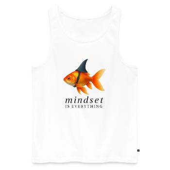 Mindset ist alles Goldfisch, Motivierend - Männer Premium Bio Tank Top - Weiß - Vorne - Michal (187cm)