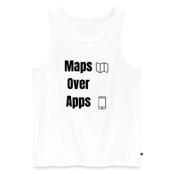 Maps Over Apps – Chemise de voyage - Débardeur bio Premium Homme - blanc - Devant - AI Model Male 178 light (178cm)