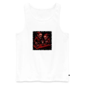 Creepy Christmas Zombie Elf Skeleton Horror - Men's Premium Organic Tank Top - white - Front - Michal (187cm)