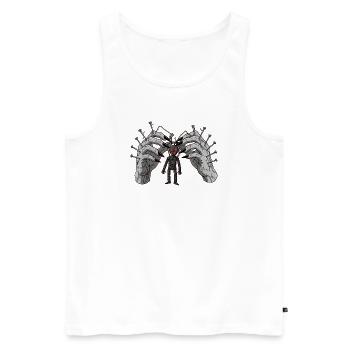 Demonic Hands Puppet Show Horror Gothic - Men's Premium Organic Tank Top - white - Front - AI Model Male 178 light (178cm)