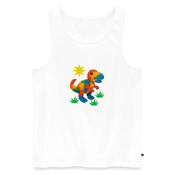 Dinosaurier aus Ziegeln Kreativer Blockbauer - Männer Premium Bio Tank Top - Weiß - Vorne - AI Model Male 178 light (178cm)