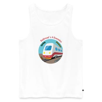 Vier Jahreszeiten Zug Motiv, immer unpünktlich - Männer Premium Bio Tank Top - Weiß - Vorne - Michal (187cm)