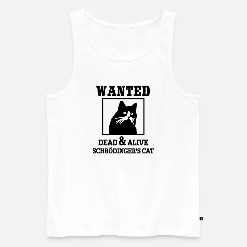 Schrödingers Katze gesucht, Nerdiges Quantenphysik - Männer Premium Bio Tank Top - Weiß