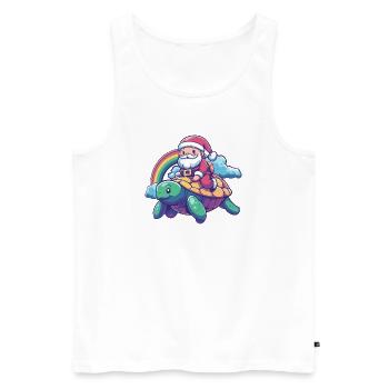 Turtle Santa Claus Christmas - Men's Premium Organic Tank Top - white - Front - AI Model Male 178 light (178cm)
