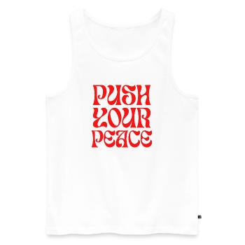 Push Your Peace Peacezeichen Frieden - Men's Premium Organic Tank Top - white - Front - Michal (187cm)