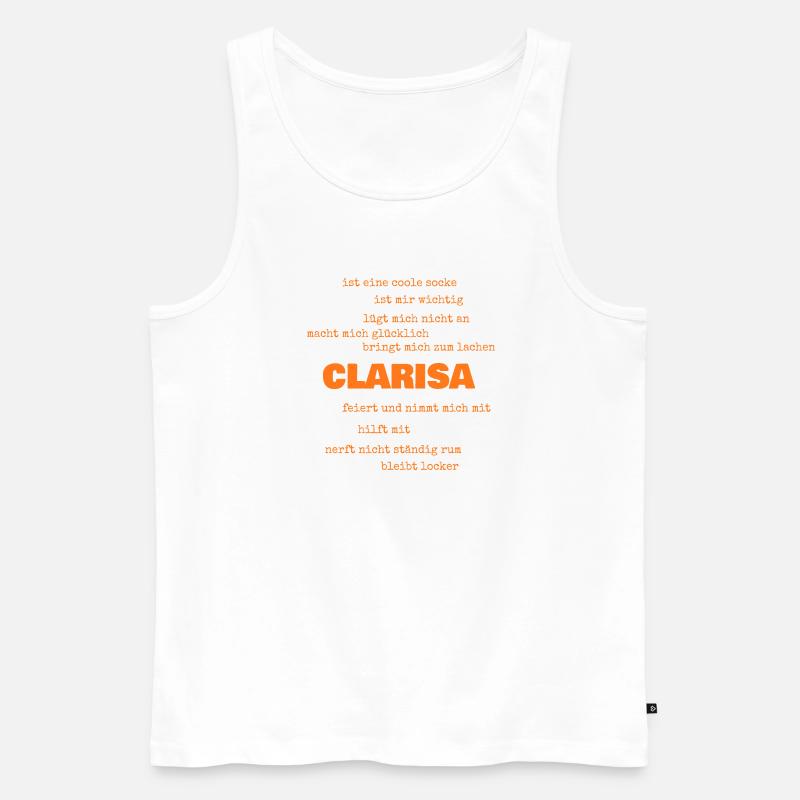 Sprueche Clarisa - Männer Premium Bio Tank Top - Weiß