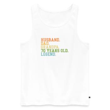 Husband Dad Grandpa 70 Years Old Legend - Men's Premium Organic Tank Top - white - Front - AI Model Male 178 light (178cm)