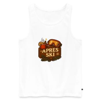 Après ski - mulled wine & ski goggles - Men's Premium Organic Tank Top - white - Front - Michal (187cm)
