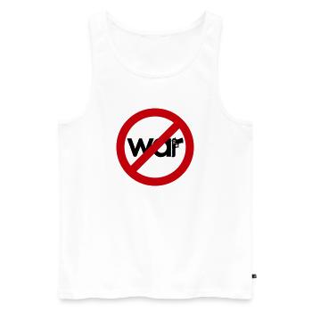 Stop War – Für Frieden & Freiheit - Männer Premium Bio Tank Top - Weiß - Vorne - AI Model Male 178 light (178cm)