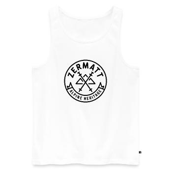 Zermatt - Souvenir Design - Men's Premium Organic Tank Top - white - Front - Michal (187cm)