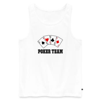 Poker Team - Men's Premium Organic Tank Top - white - Front - Michal (187cm)