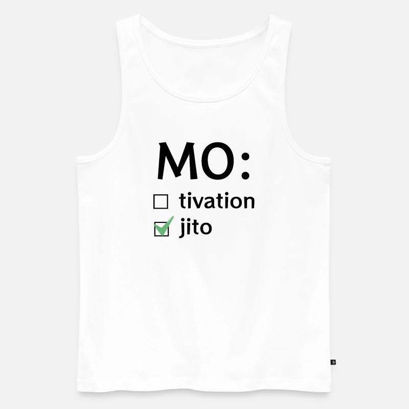 Motivation oder Mojito - Männer Premium Bio Tank Top - Weiß