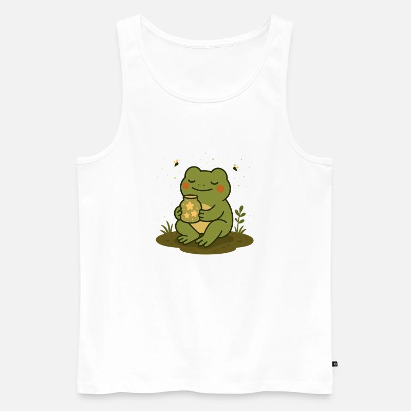 Frosch mit Sternenglas – Magisches Design - Männer Premium Bio Tank Top - Weiß