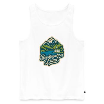 Berchtesgadener Land - Men's Premium Organic Tank Top - white - Front - AI Model Male 178 light (178cm)