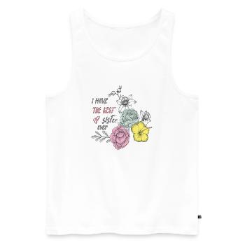Meilleure sœur Blossoms Heart - Débardeur bio Premium Homme - blanc - Devant - AI Model Male 178 light (178cm)
