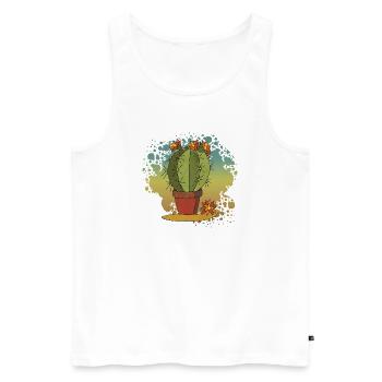 Flowers - Men's Premium Organic Tank Top - white - Front - Michal (187cm)