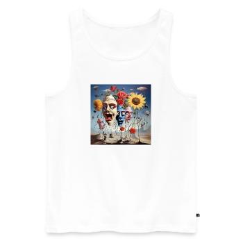 Mask Forest of Blossom Dreams - Men's Premium Organic Tank Top - white - Front - Michal (187cm)