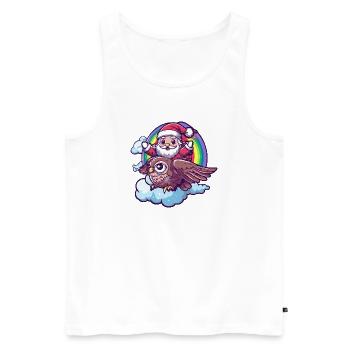 Eule Weihnachtsmann Weihnachten - Männer Premium Bio Tank Top - Weiß - Vorne - Michal (187cm)