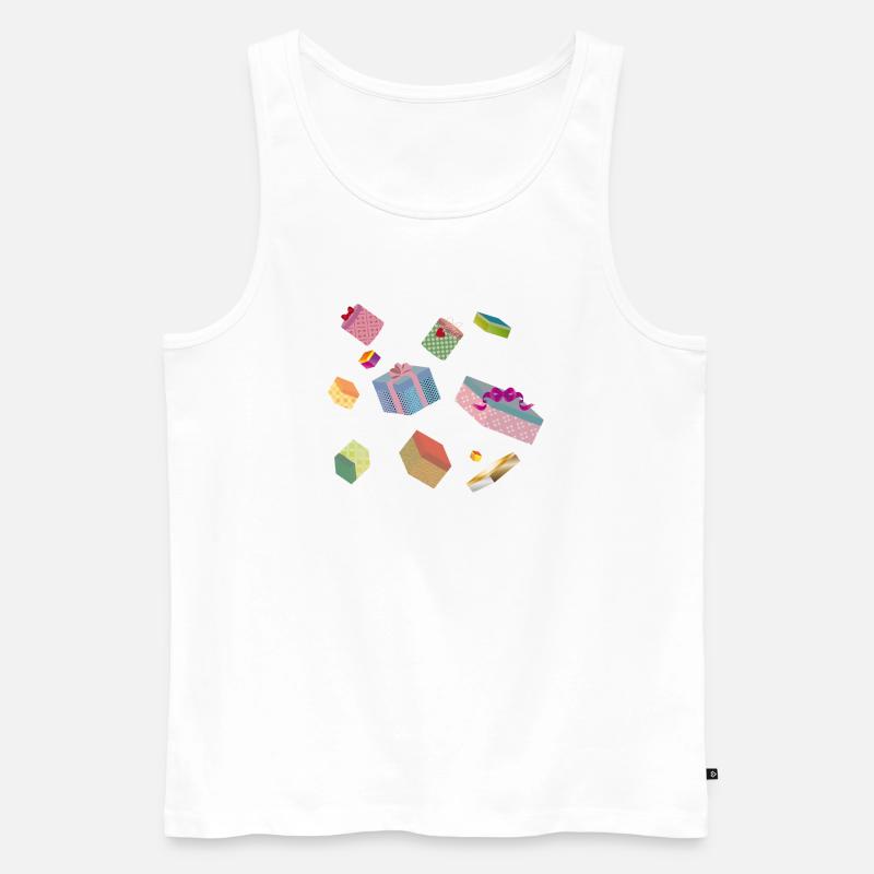 Bunte Geschenkboxen – festlich verpackte Geschenke - Männer Premium Bio Tank Top - Weiß