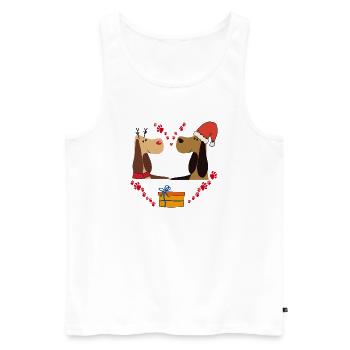  Weihnachtsglück - Männer Premium Bio Tank Top - Weiß - Vorne - Michal (187cm)